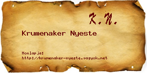 Krumenaker Nyeste névjegykártya
